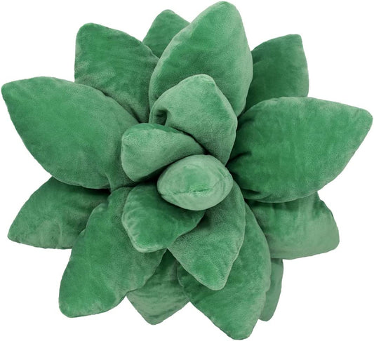 Succulent Pillow Plant Shaped Plush Toys Universal for Boys and Girls Cactus Kawaii Decorative Leaf Pillow Lovely Plant Plush Decoration (Dark Green)