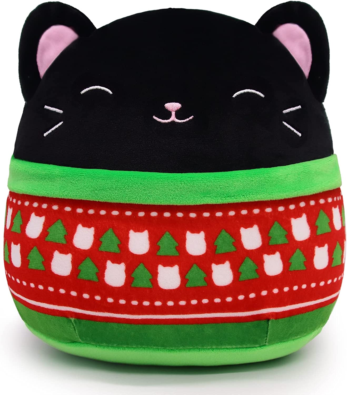 Black Cat Plush Pillow Cat Stuffed Animals, Soft Cute Christmas Plush Cat Pillow Cat Plushie Cat Doll, Kawaii Stuffed Animal Cat Plush Stuffed Cat Toys for Kids Birthday Christmas Decorations Gifts