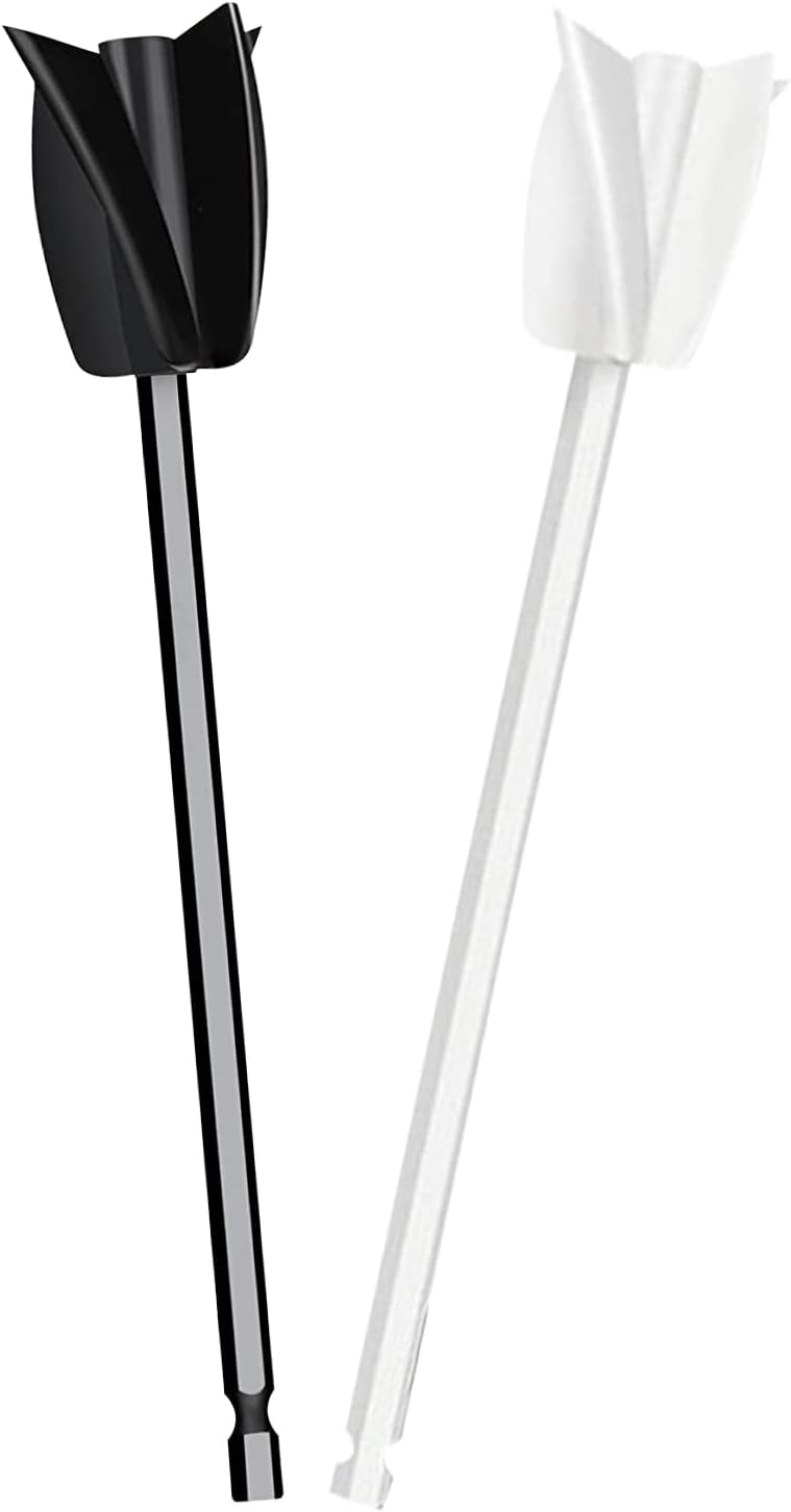 Paint Mixer for Drill, Epoxy Resin Mixer Tool Paint Mixer Drill Attachment, Drill Paint Mixer Drill Mixer Attachment, Reusable Mud Cement Paddle Mixer Paint Stirrer for Drill (2 Pcs)