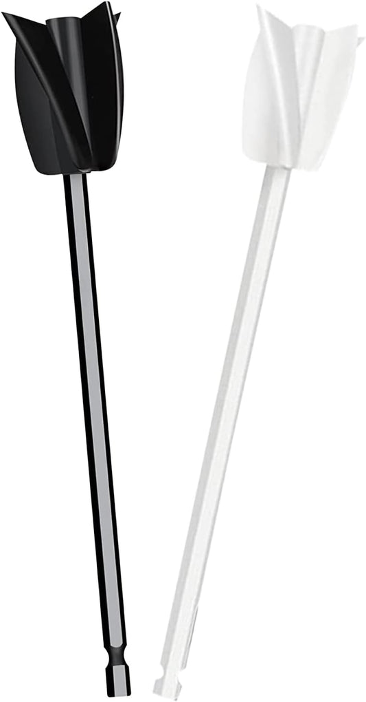 Paint Mixer for Drill, Epoxy Resin Mixer Tool Paint Mixer Drill Attachment, Drill Paint Mixer Drill Mixer Attachment, Reusable Mud Cement Paddle Mixer Paint Stirrer for Drill (2 Pcs)