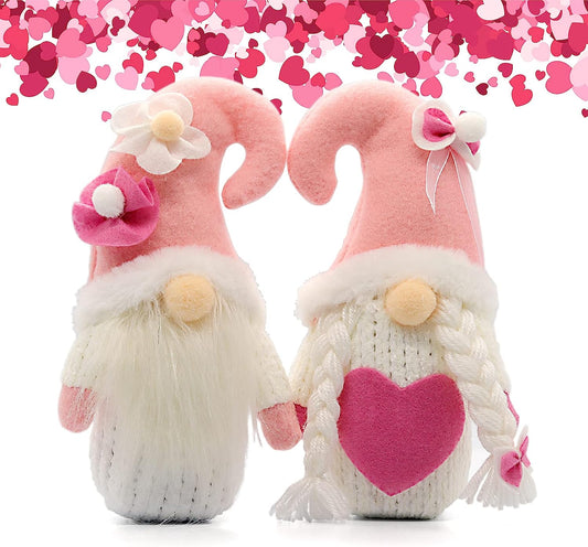 Easter Bunny Gnomes Plush, Easter Gnomes Decorations, Gnomes Ornaments Decorations Plush Doll Gnomes Easter Gifts Spring Gnomes Decor (Pink-White)