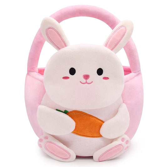 Easter Basket for Kids, Easter Baskets with Handle for Easter Eggs Hunting, Easter Basket Cute Easter Decoration Bunny Bags, Easter Theme Party Favor Easter Gifts for Girls Boys