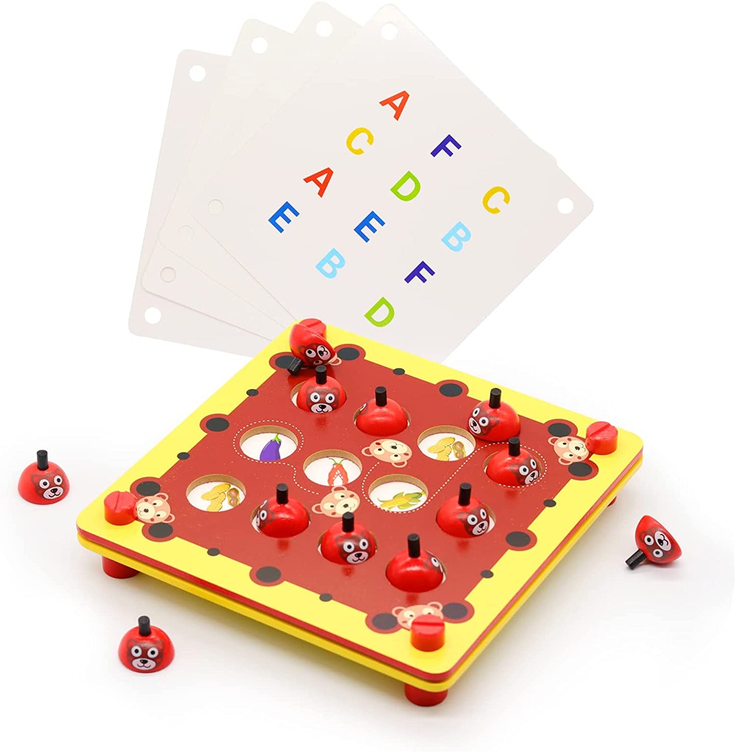 Kids Board Games for Kids Ladybug Memory Game, Learning Games for Kids Memory Matching Game for Kids Ladybird Wooden Memory Board Game Learning Toys