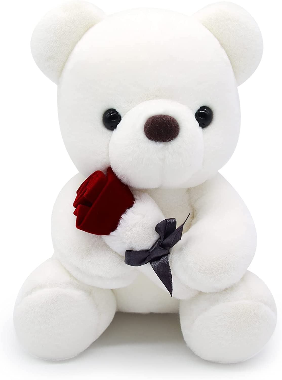 Valentines Day Gifts Teddy Bear Plush Stuffed Animal, Teddy Bears Stuffed Animals with Rose Gift for Her and Kids Stuffed Animals Toy Stuffed Animal Gifts Valentines Day Decor 10 Inch
