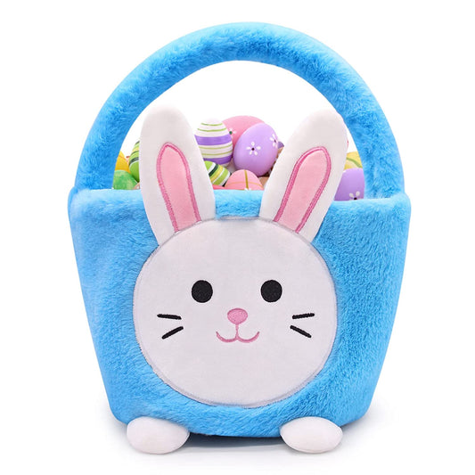 Easter Basket Bunny, Easter Baskets for Kids, Easter Egg Hunt Basket for Kids Bunny, Bunny Gifts Bags Carry Bucket Easter Decorations, Blue