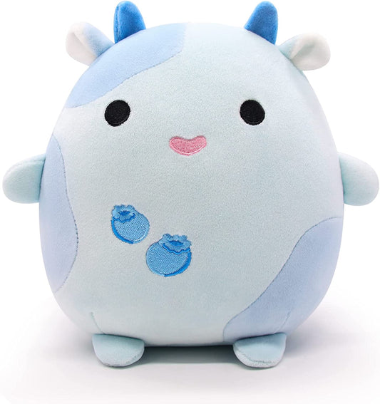 Blueberry Cow Stuffed Animals Plush Pillow Toys, 8" Kawaii Blueberry Cow Plush Blue Stuffed Cow Plushie Toys, Soft Cute Blueberry Cow Plush Pillow for Kids Christmas Birthday Gifts Home Car Decoration