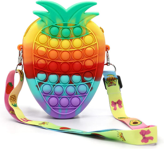 Pop Shoulder Bag Fidget Toys,Pop Fidget it Purse for Girls,Push Popper Purse for Girls Crossbody Bag Handbag Fidget Toys for Girls and Women