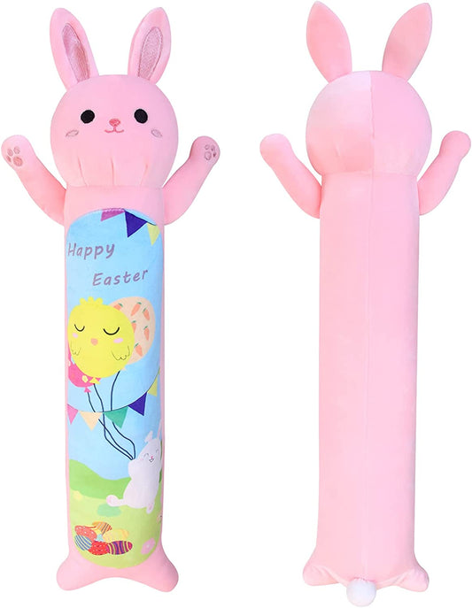 Long Bunny Plush Pillow Long Body Pillow, 23" Cute Easter Day Bunny Stuffed Animals Pink Bunny Plushie, Soft Long Rabbit Plush Hugging Pillow Doll Toy for Kids Birthday Valentines Day Gifts