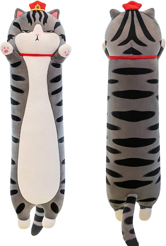Long Cat Plush Cat Pillow Cat Body Plush Pillow Large Long Cat Stuffed Animal Toy Cat Soft Pillow Plush Long Throw Sleeping Pillow Long Cat Plushie Hug Pillow (23.6IN)
