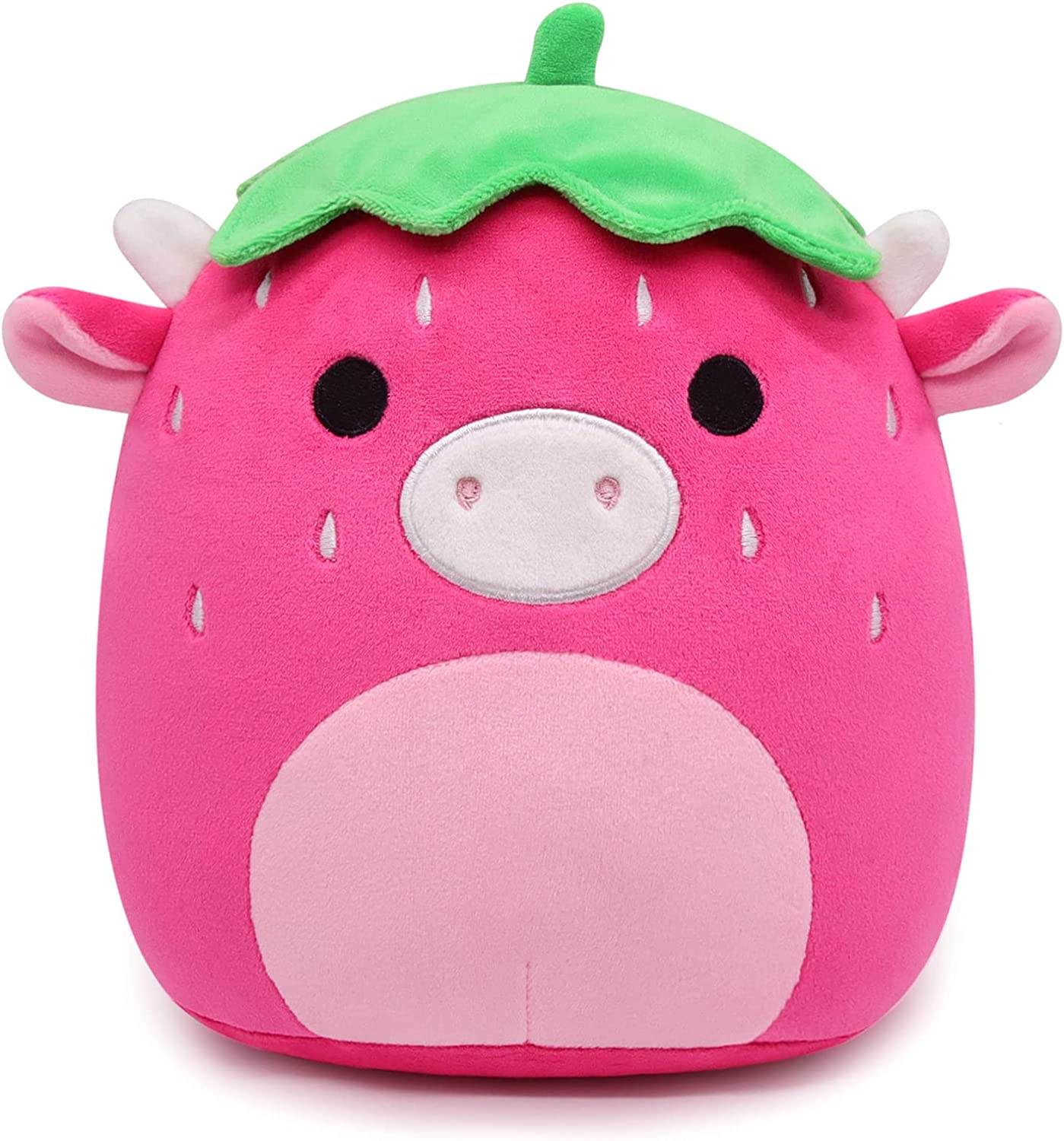 Strawberry Cow Plush Stuffed Animal Cow Plush Pillow Toys, Kawaii Cow Plushie Stuffed Cow Plush Toy, 3D Cute Soft Cow pillow for Christmas Birthday Kids Gifts Home Car Decoration (Strawberry Cow)