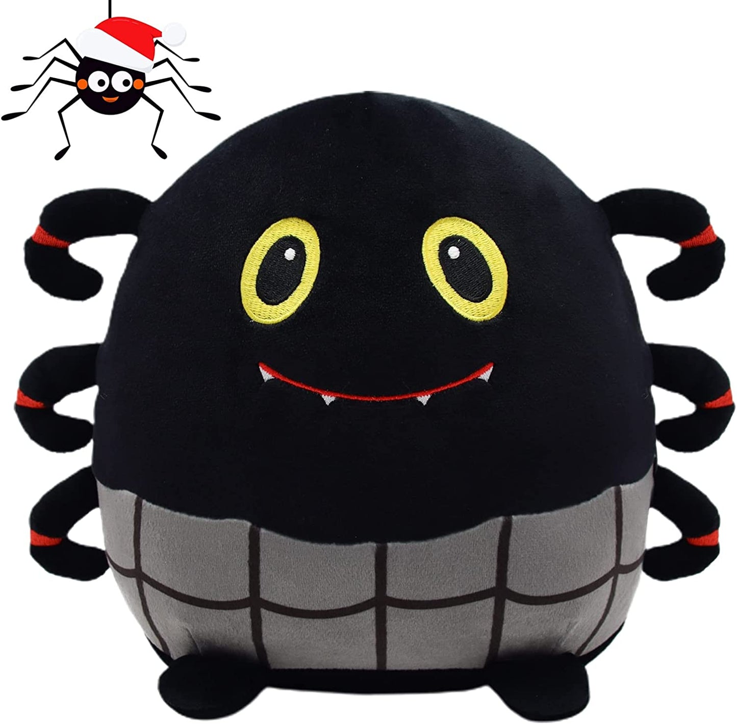 Halloween Spider Stuffed Animals Black Spider Plush Pillow Toys, 9” Kawaii Halloween Plushie Stuffed Spider Plush Toys, Cute Soft Stuffed Animal Spider for Halloween Christmas Birthday Kids Gifts