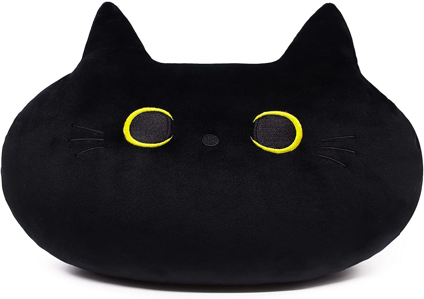 Black Cat Plush Cushion, Cute Cat Plush Toy, Soft Cat Shape Design Lumbar Spine Cushion Plush Stuffed Cat Doll Toy for Children Birthday, Halloween Christmas Gifts