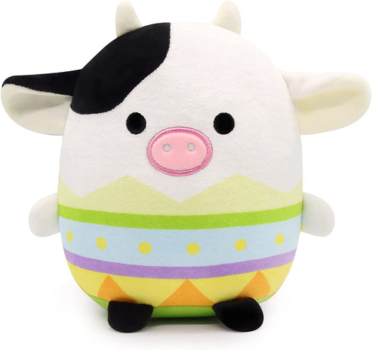 Cow Plushie Pillow Easter Egg Cow Stuffed Animal Toys, Cute Cow Plush Kawaii Home Decorations, Soft Stuffed Cow Doll Lovely Easter Gifts for Kids (Egg Cow)