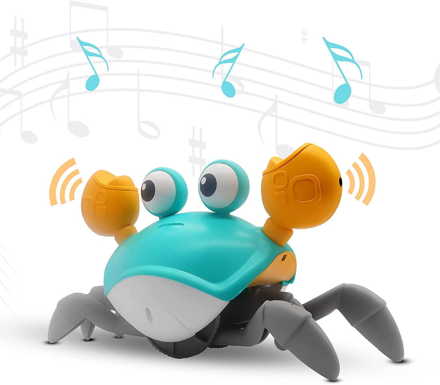 Crawling Crab Baby Musical Toy with LED Light Up, Crab Crawling Musical Toy for Baby, Toddler Interactive Crawling Toy Automatically Avoid Obstacle, Walking Crab Toys for Kids Boys Girls