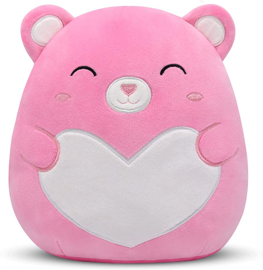 Bear Stuffed Animals Bear Plush with Love Pillow Toy,8” Kawaii Pink Teddy Bear Stuffed Bear Small Teddy Bear with Love, Cute Bear Plushie Teddy Bear for Kids Girlfriend Valentine's Day