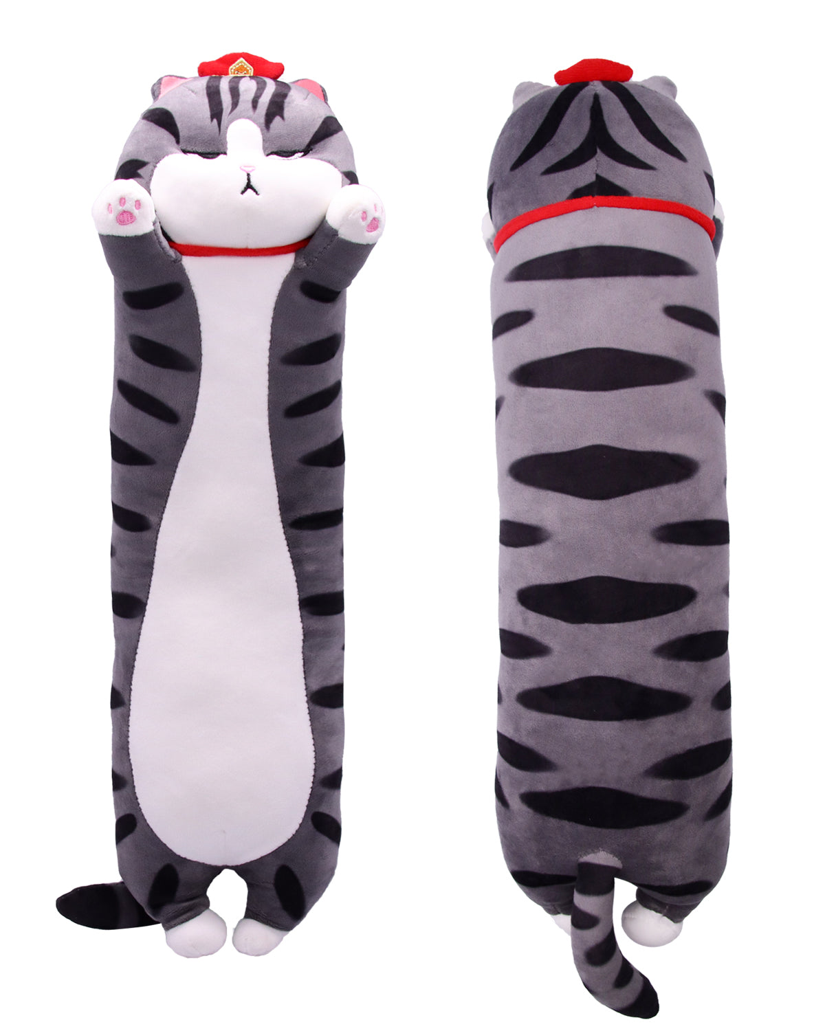 Lovely Plush Cat Doll Cute Soft Stuffed Pillow Long Throw Sleeping Pillow Doll Toy Long Pillows Stuffed Toy Home Sofa Cushion Decor (23.6IN)