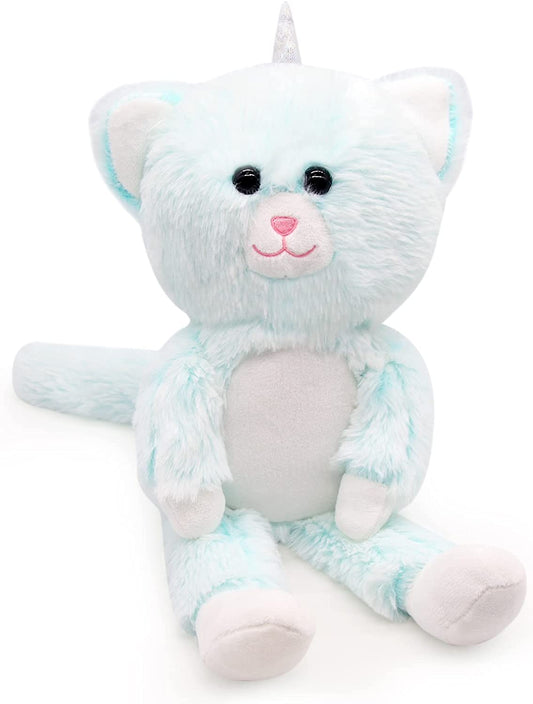 Blau Katze Plüschtiere, Katze Plüschtiere Plüsch, Schwarze Katze Plüsch Puppe weich Schwarze Katze Kissen, Kawaii Plüschtier Katze Spielzeug für Kinder Geburtstag Geschenke Dekor