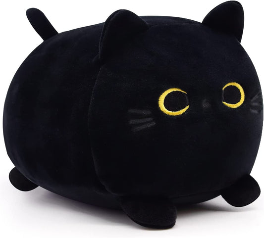 Black Cat Plush Black Cat Stuffed Animals Plush Toy, Kawaii Black Cat Pillow Plush Cat Plushie Stuffed Black Cat Toys, Cute Small Stuffed Animal Cat for Kids Birthday Home Decoration