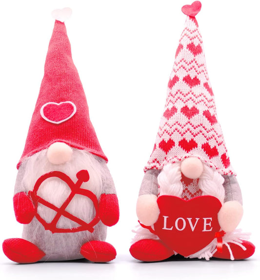 Easter Bunny Gnomes Plush, Spring Easter Decorations for The Home, Decor Gnome Decorations Handmade Scandinavian Plush Elf Doll - Easter Gnomes Decorations Gifts (Red-Grey)