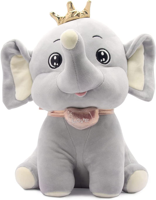 Elephant Stuffed Animals, 13.8Inch Large Stuffed Elephant, Cute Elephant Plush, Soft Elephant Plushie Pillow, Grey