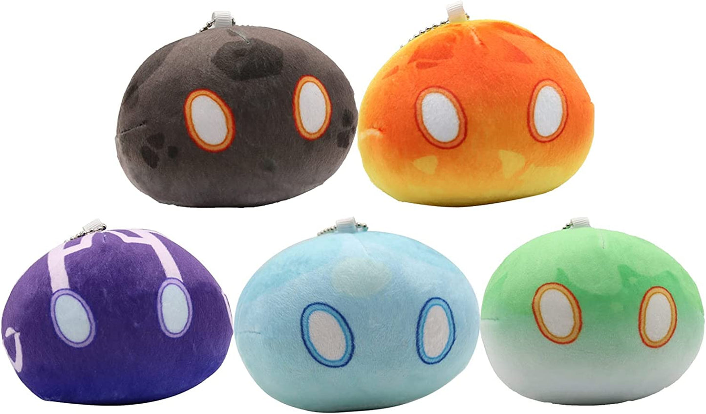 Gen-shin Impact Plush Monster Plush Toy Gen-shin Impact Figure Cosplay Keychains Plush Stuffed Doll Soft Pillow Cosplay Props (5pcs, 3.93 in)