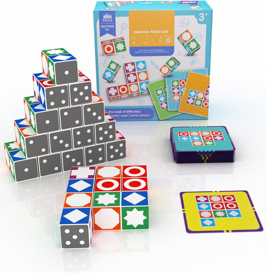 Matchings Puzzle Games Toys Puzzle Board Game Kit Toys Educational Games Puzzle Matchs Game for Family Night, Educational Logical Thinking (Wooden B)