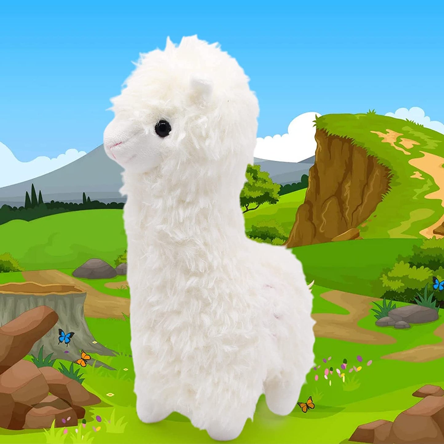 Alpaca Cuddly Toy, Alpaca Soft Toy, Soft Alpaca Cushion Stuffed Toy, Long Neck Plush Toy, Cute Alpaca Plush Toy for Children, Girls and Boys (White)