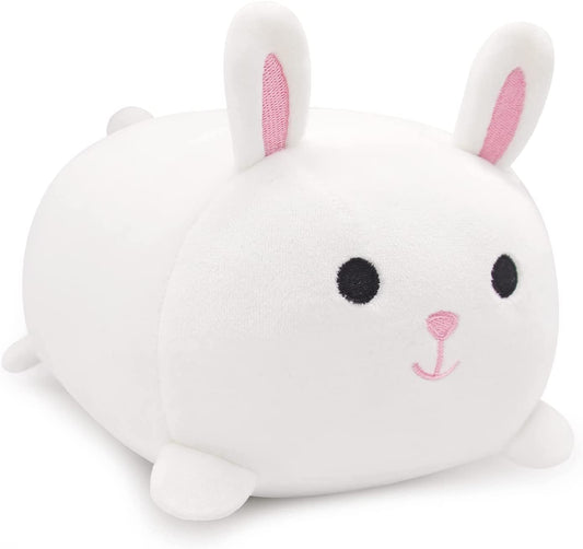 Easter Rabbit Plush, Rabbit Pillow Plush Toy, Kawaii Bunny Stuffed Animals Rabbit Plushie, Cute Rabbit Pillow Stuffed for Kids Easter Birthday Christmas Home Decoration, White