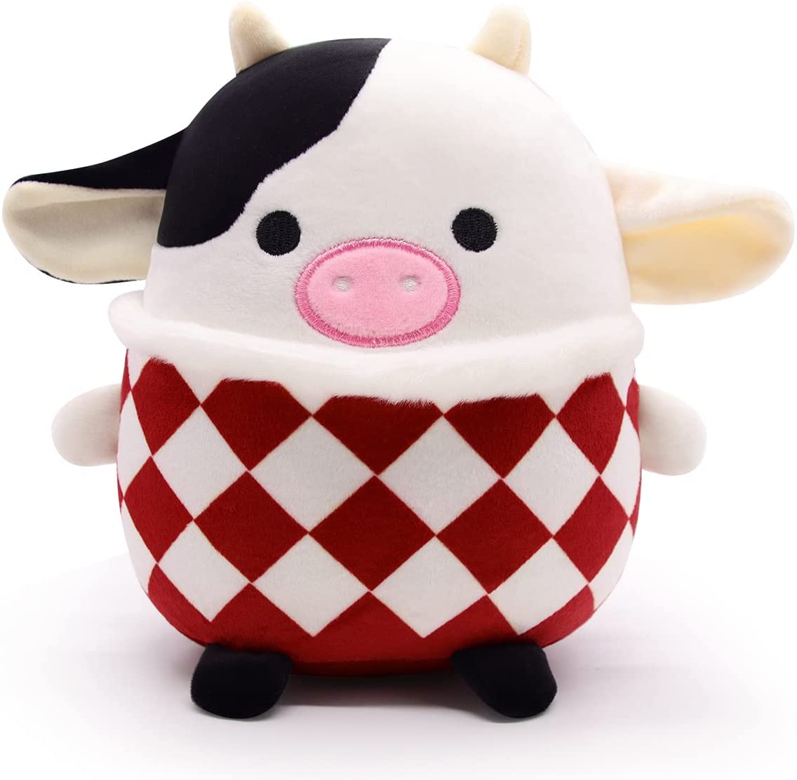 Cow Stuffed Animal Plush, 3D Cute Cow Plushie Pillow Toy, Cow Stuffed Animals Pillow, 20cm Soft Plush Cows Toy for Home Car Decoration, Gift for Kids Girlfriends Lover