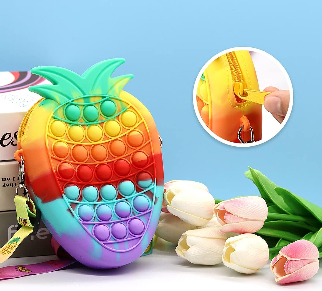 Pop Shoulder Bag Fidget Toys,Pop Fidget it Purse for Girls,Push Popper Purse for Girls Crossbody Bag Handbag Fidget Toys for Girls and Women