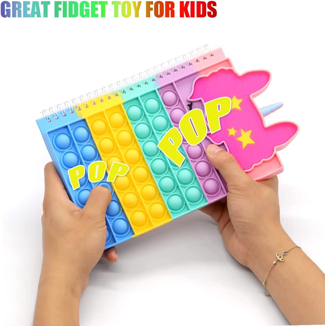 Pop Notebook Fidget Toy It , Rainbow Pop Bubble Notebook Suitable For Fingertip Notebook For Adults and Children Help Daily Office Work And Relieve Stress Fidget Toy Pack To Reduce Depressiom