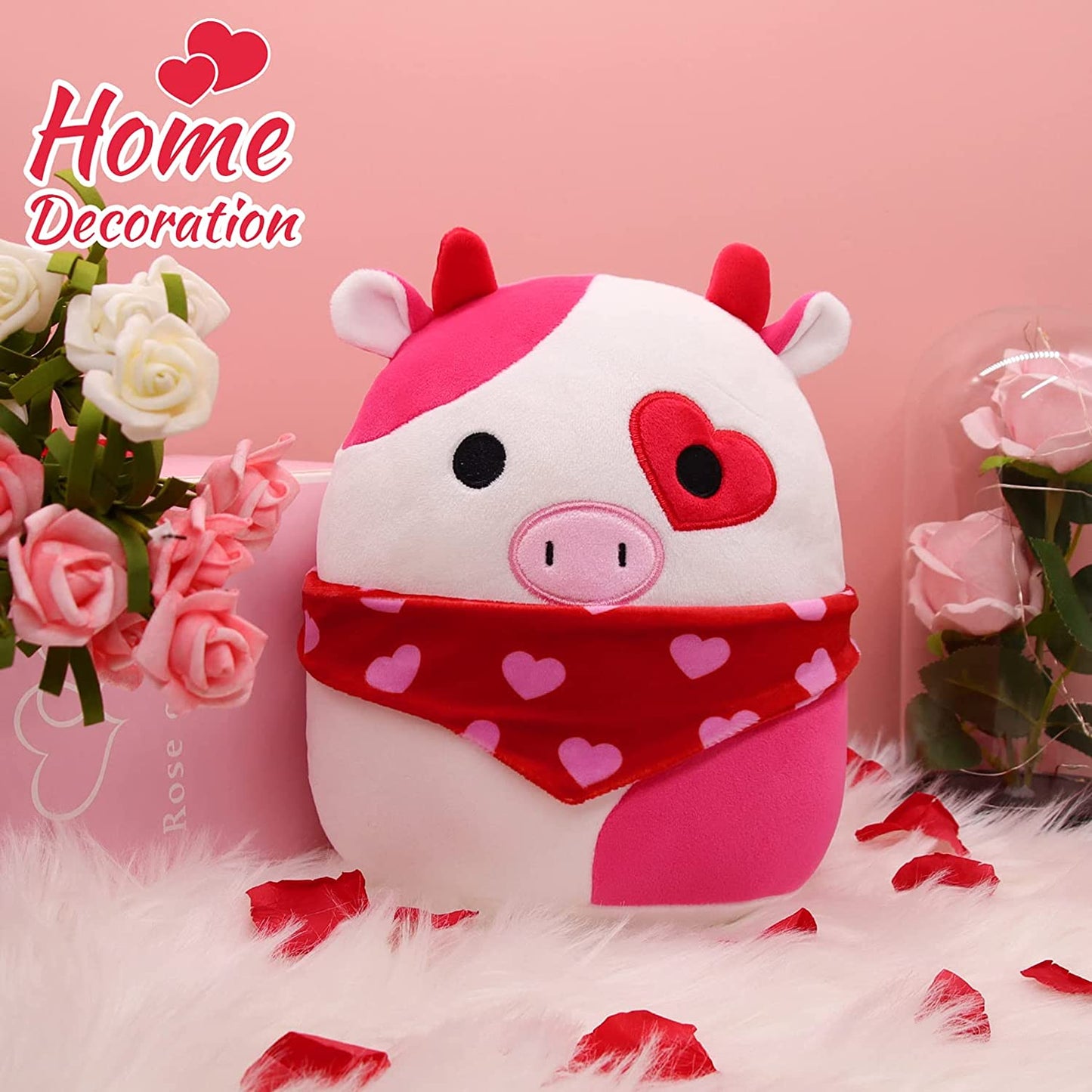 Cow Stuffed Animals Cow Plush Pillow Toys, Cute Cow Plushie Plush Toy, Soft Stuffed Cow Plush Toy Stuffed Animal Cow Pillow Doll for Kids Birthday Valentines Day