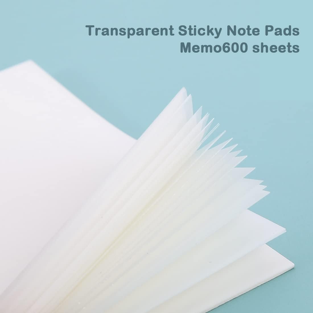 600 Pcs Transparent Sticky Notes 12 Pads,3 x 3 inch Clear Sticky Notes,Waterproof Reusable Memo Pads Note Taking Supplies with Ballpoint Pen, Suitable for Back to School Day, Office,Home,Meeting Room