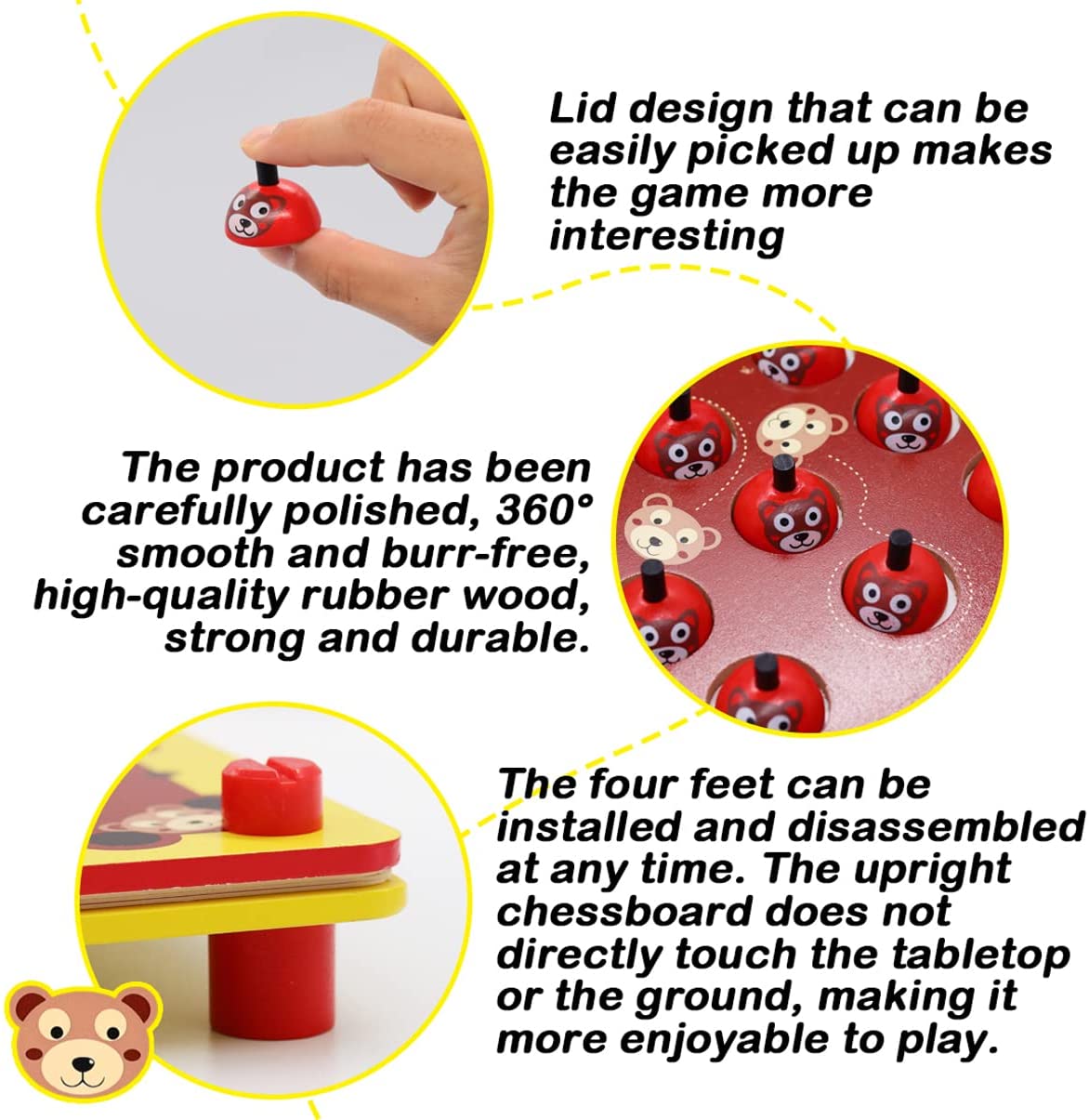 Kids Board Games for Kids Ladybug Memory Game, Learning Games for Kids Memory Matching Game for Kids Ladybird Wooden Memory Board Game Learning Toys