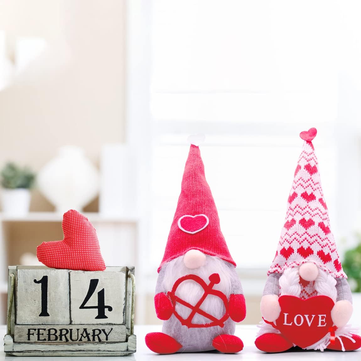 Easter Bunny Gnomes Plush, Spring Easter Decorations for The Home, Decor Gnome Decorations Handmade Scandinavian Plush Elf Doll - Easter Gnomes Decorations Gifts (Red-Grey)