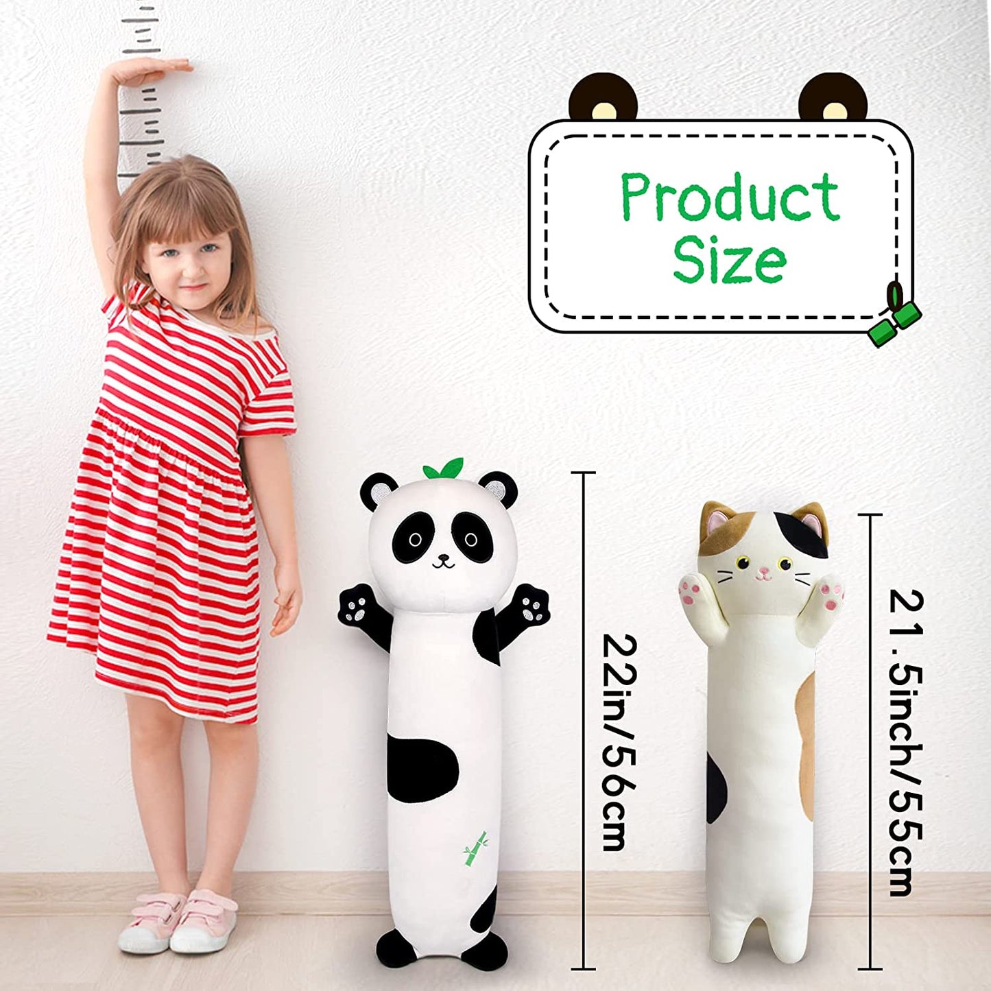 Panda Plush Pillow, Long Panda Plushies Toy, Panda Plush Hugging Pillow, Panda Stuffed Animal Toy