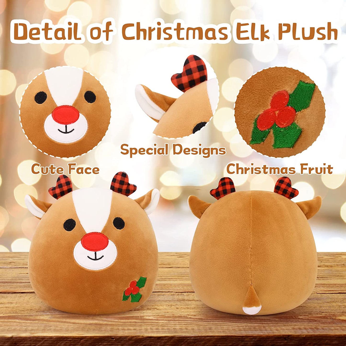 Elk Plush Toy Elk Stuffed Animal Plush, Christmas Moose Plush Stuffed Animals Moose Plush Pillow, Soft Cute Plush Elk Stuffed Elk Plush Toy for Kids Birthday Gifts Christmas Decorations…