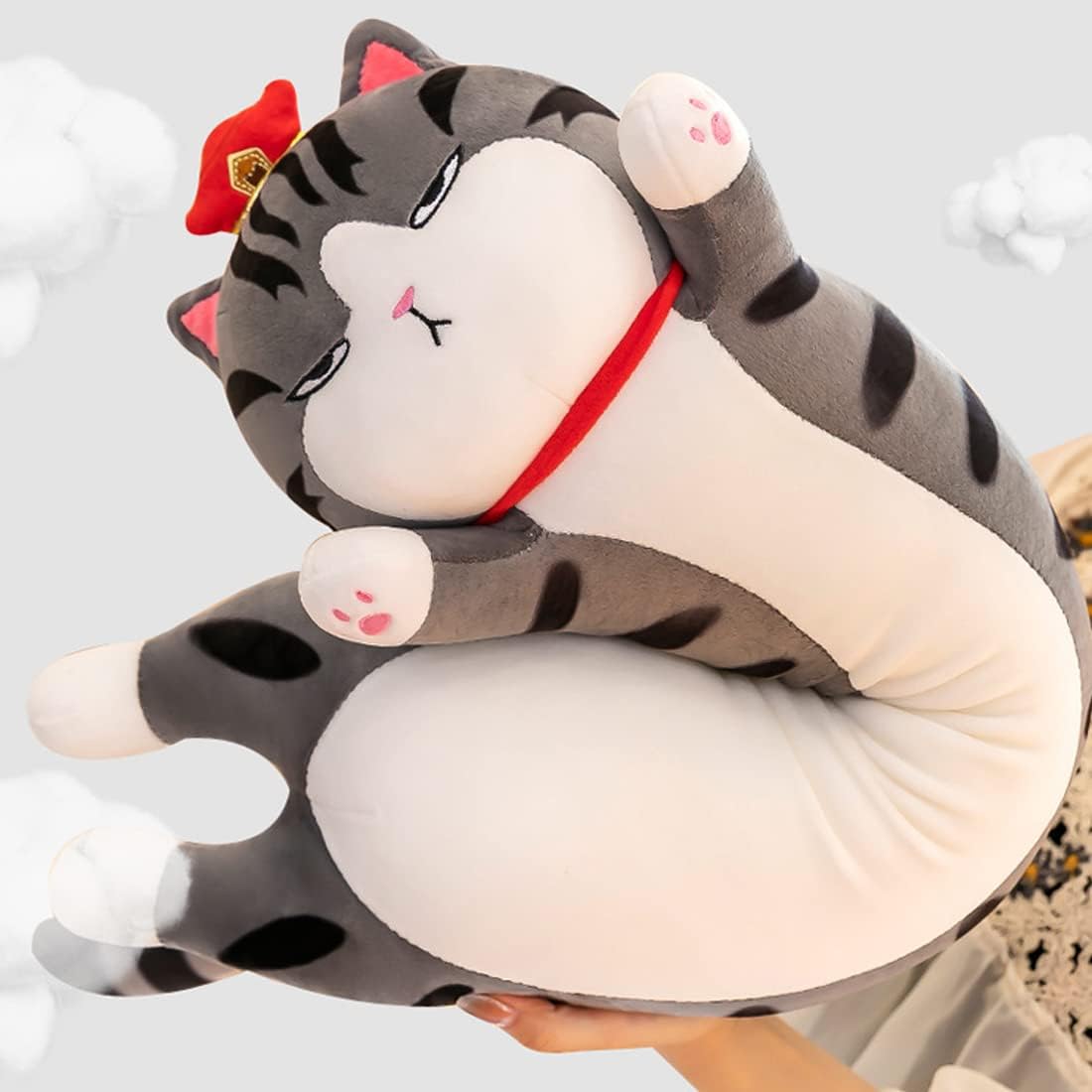 Long Cat Plush Cat Pillow Cat Body Plush Pillow Large Long Cat Stuffed Animal Toy Cat Soft Pillow Plush Long Throw Sleeping Pillow Long Cat Plushie Hug Pillow (23.6IN)