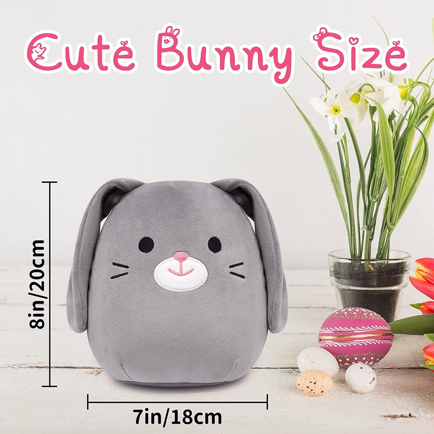 Bunny Plush – Rabbit Stuffed Animal – Easter Plushies Bunny Doll Toy – Cute and Soft Easter Decoration Gifts for Kids