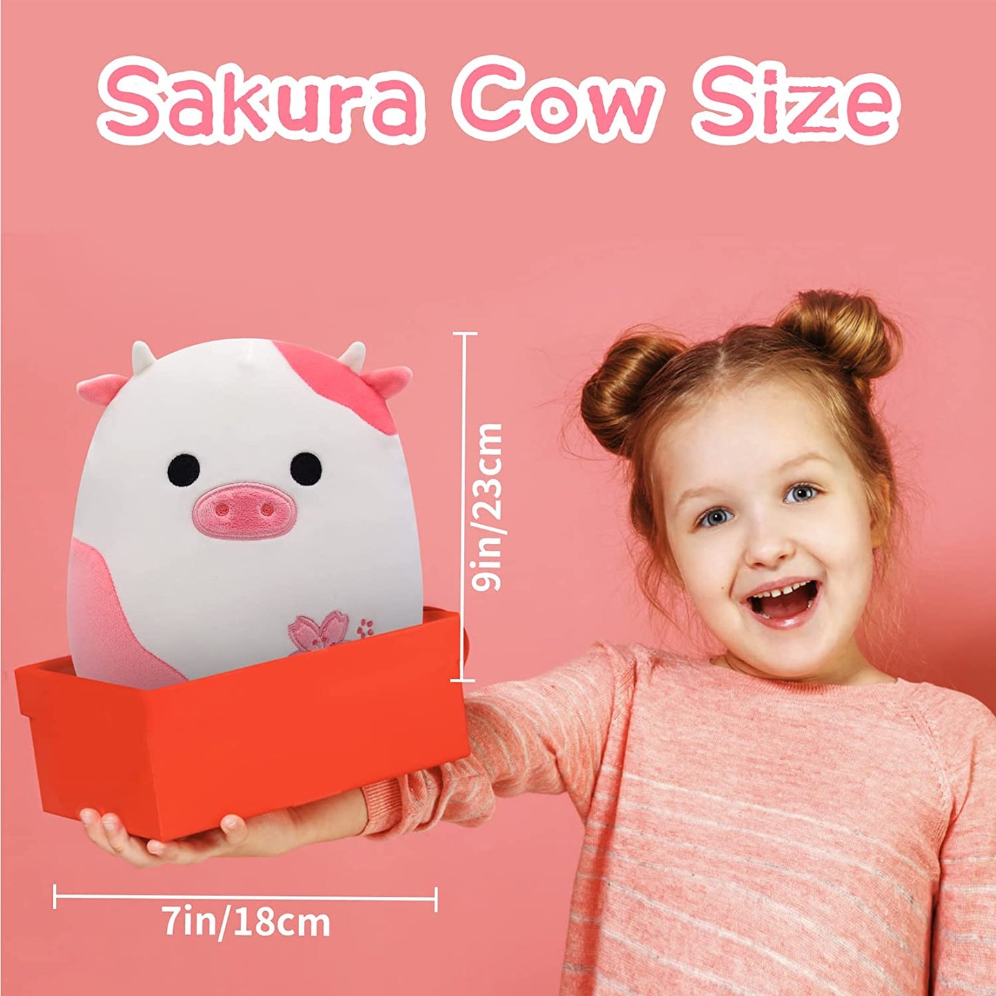 Cow Plush Pillow Cow Stuffed Animals, Cute Stuffed Animal Cow Plushie, Soft Kawaii Plush Cow Pillow Stuffed Cow Plush Toy for Kids Girls Boys Birthday Valentines Easter Gifts