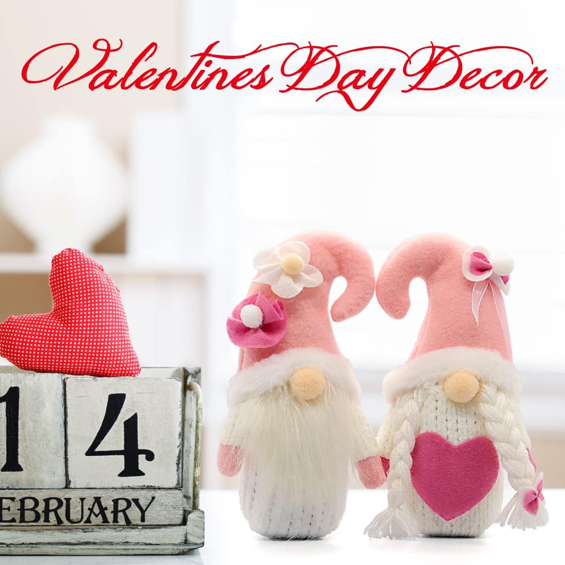 Easter Bunny Gnomes Plush, Easter Gnomes Decorations, Gnomes Ornaments Decorations Plush Doll Gnomes Easter Gifts Spring Gnomes Decor (Pink-White)