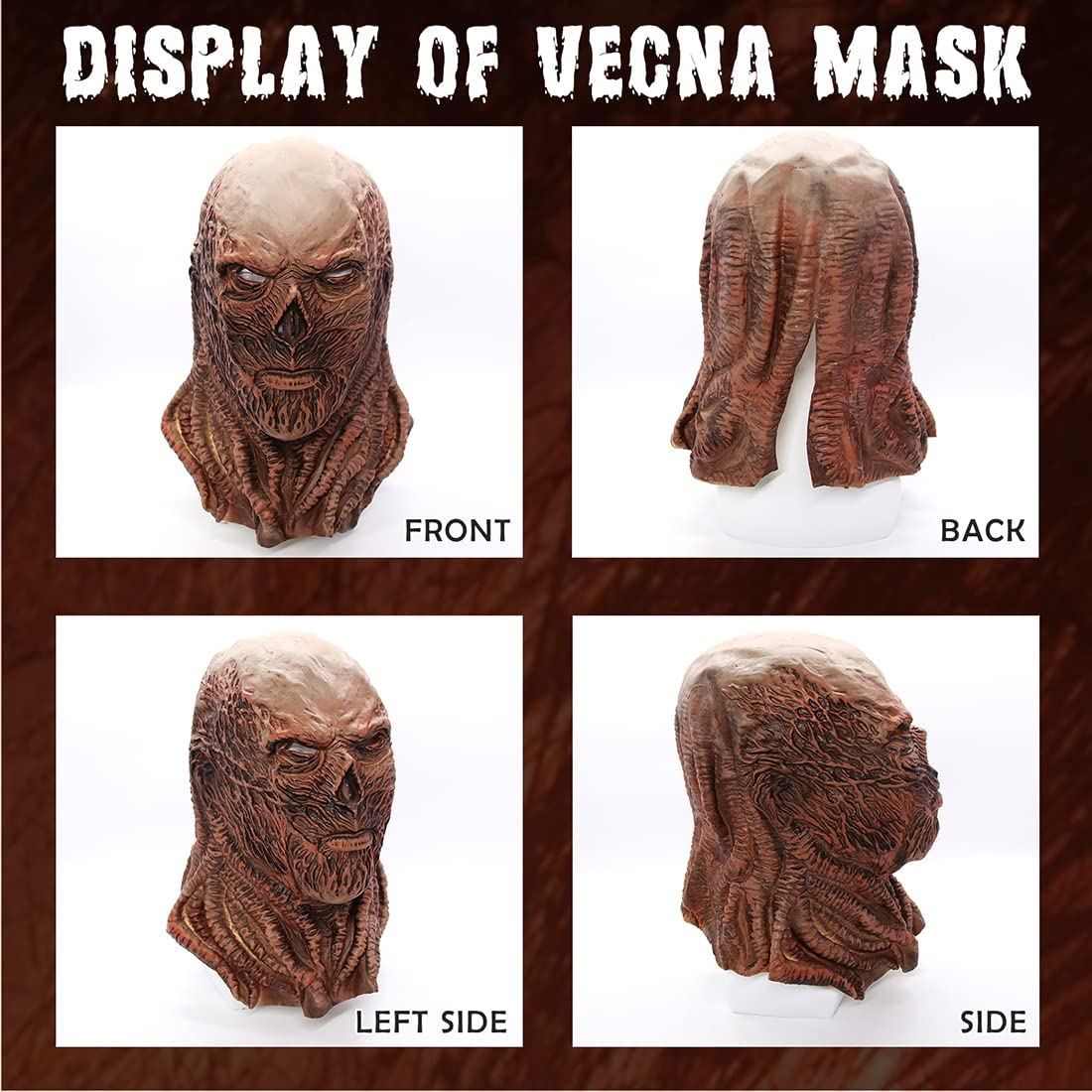 Vecna Mask Halloween Scary Mask Monster Evil Mask for Adults Horror Mask Halloween Party Cosplay Costume Latex Props