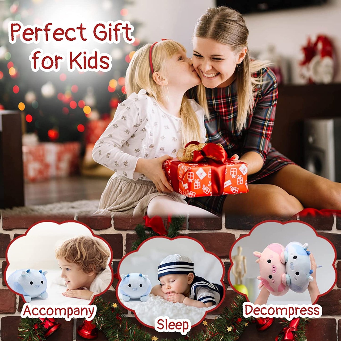 Blueberry Cow Plush Pillow Kawaii Cow Stuffed Animals, Cute Blueberry Cow Plushie Stuffed Cow Plush Blue Cow Pillow Plush Cow Toys for Kids Christmas Birthday Valentine's Day Gifts Home Decoration