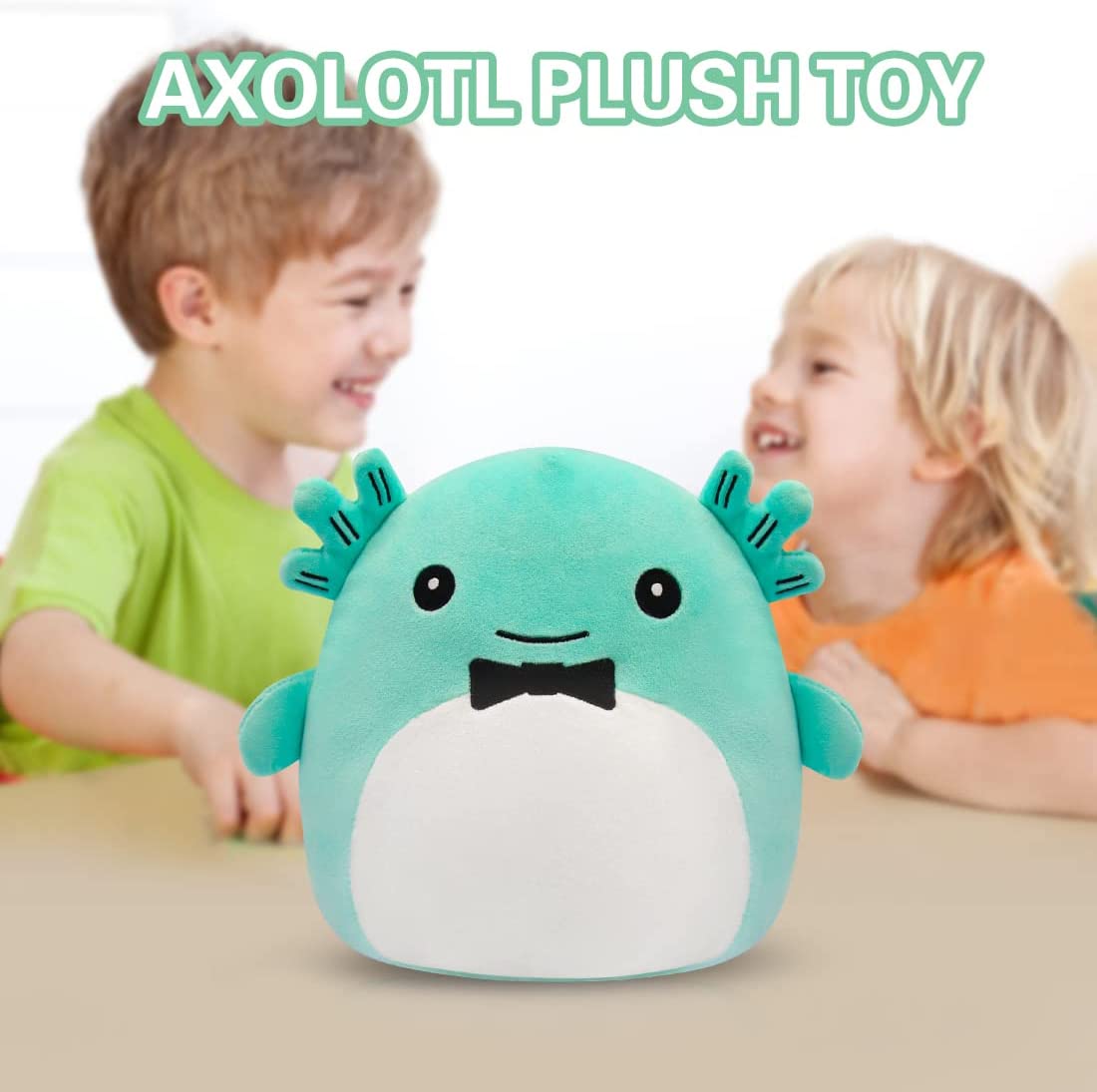 Axolotl Plush Toy, Kawaii Axolotl Cuddly Toy Stuffed Animal Cushion Toy, 20 cm Soft Plush Axolotl Stuffed Toy Doll Gift for Children Girls and Boys (Blue)
