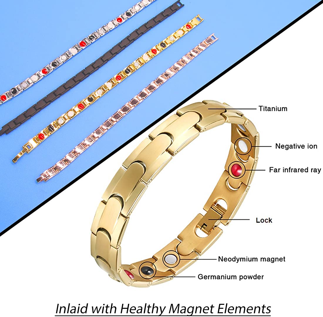 Magnetic Lymph Detox Bracelet for Women and Men, Lymphatic Drainage Magnetic Bracelet, Adjustable Bracelet, Magnetic Therapy Bracelet Promotes Blood Circulation for Arthritis Pain Relief (2Pcs)