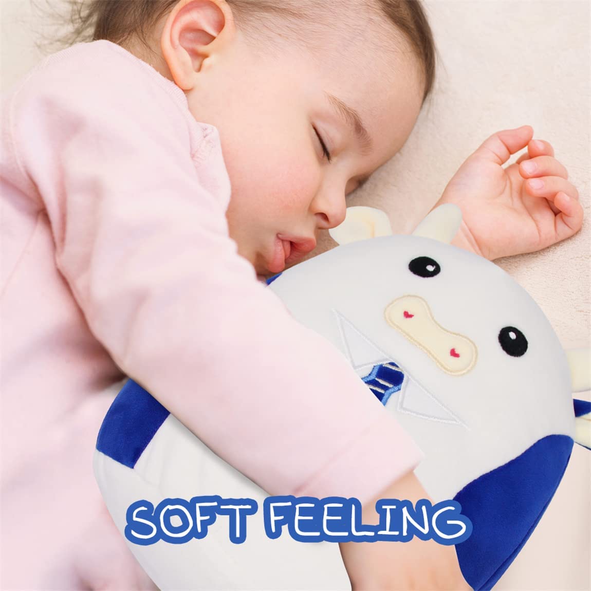 Cow Stuffed Animals Cow Plushie Toy, 10Inch Cute Cow Plush Pillow Toy, Soft Cow Plush Stuffed Animal Cow Doll Gift for Kids Birthday