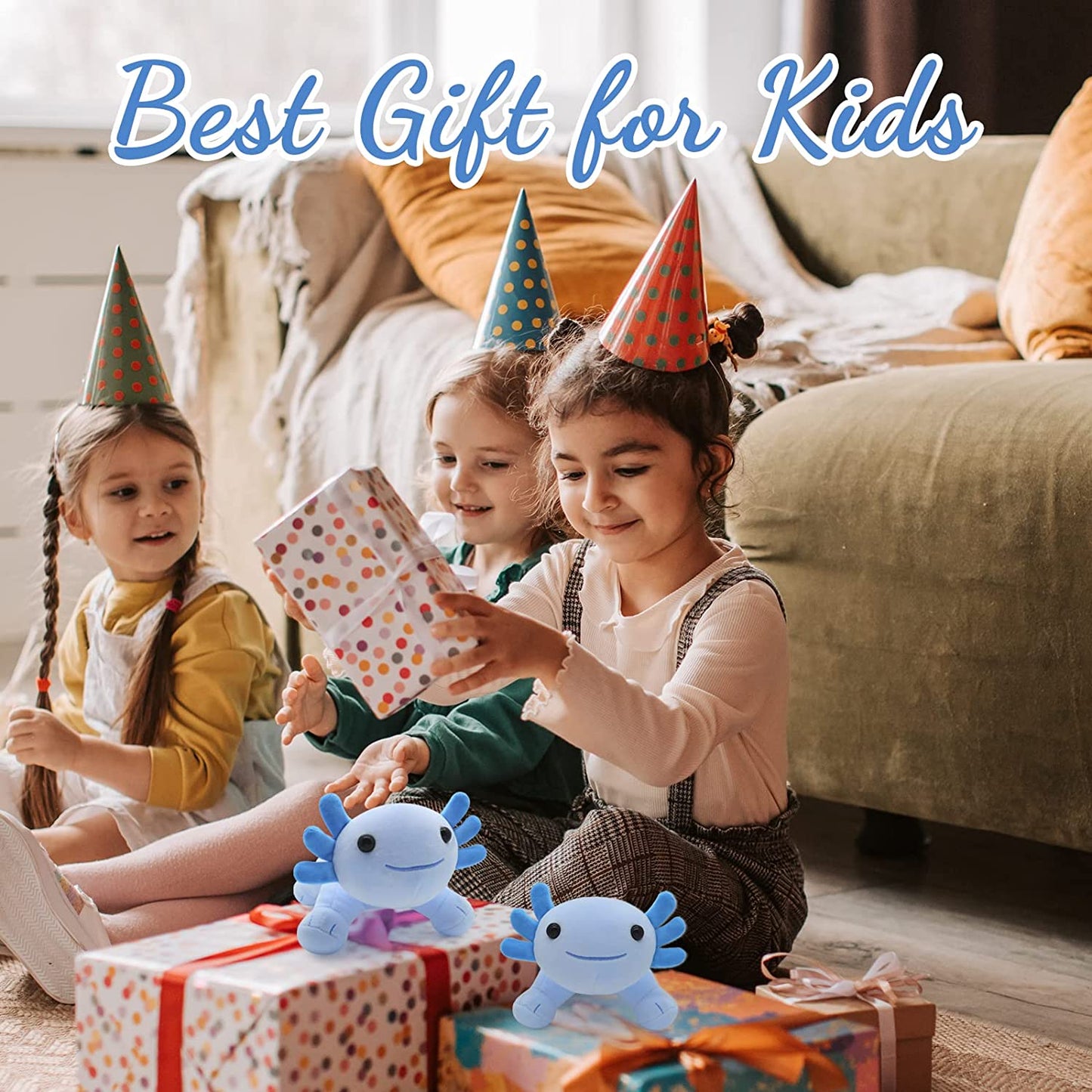 Axolotl Plush Toys 10.5'' Cute Axolotl Stuffed Animal, Kawaii Axolotl Plushie Pillow Doll, Blue Axolotl Plush Toy Cute Axolotl Plush Toy Pillow for Kids Birthday Home Decoration