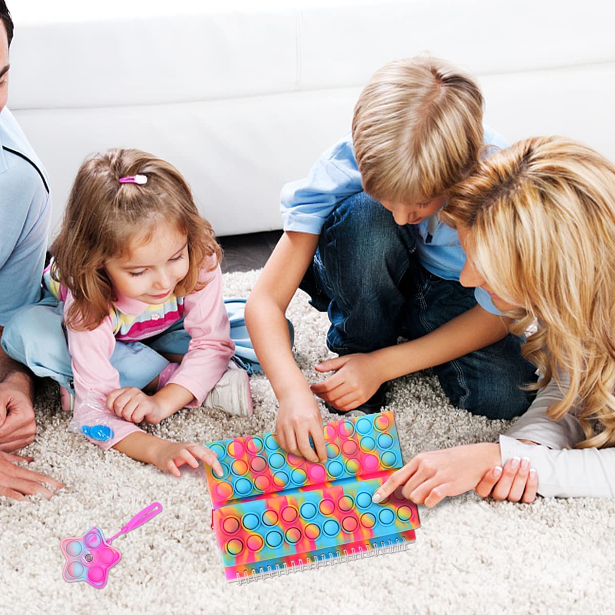 Pop Notebook Fidget Toy It , Rainbow Pop Bubble Notebook Suitable For Fingertip Notebook For Adults and Children Help Daily Office Work And Relieve Stress Fidget Toy Pack To Reduce Depressiom