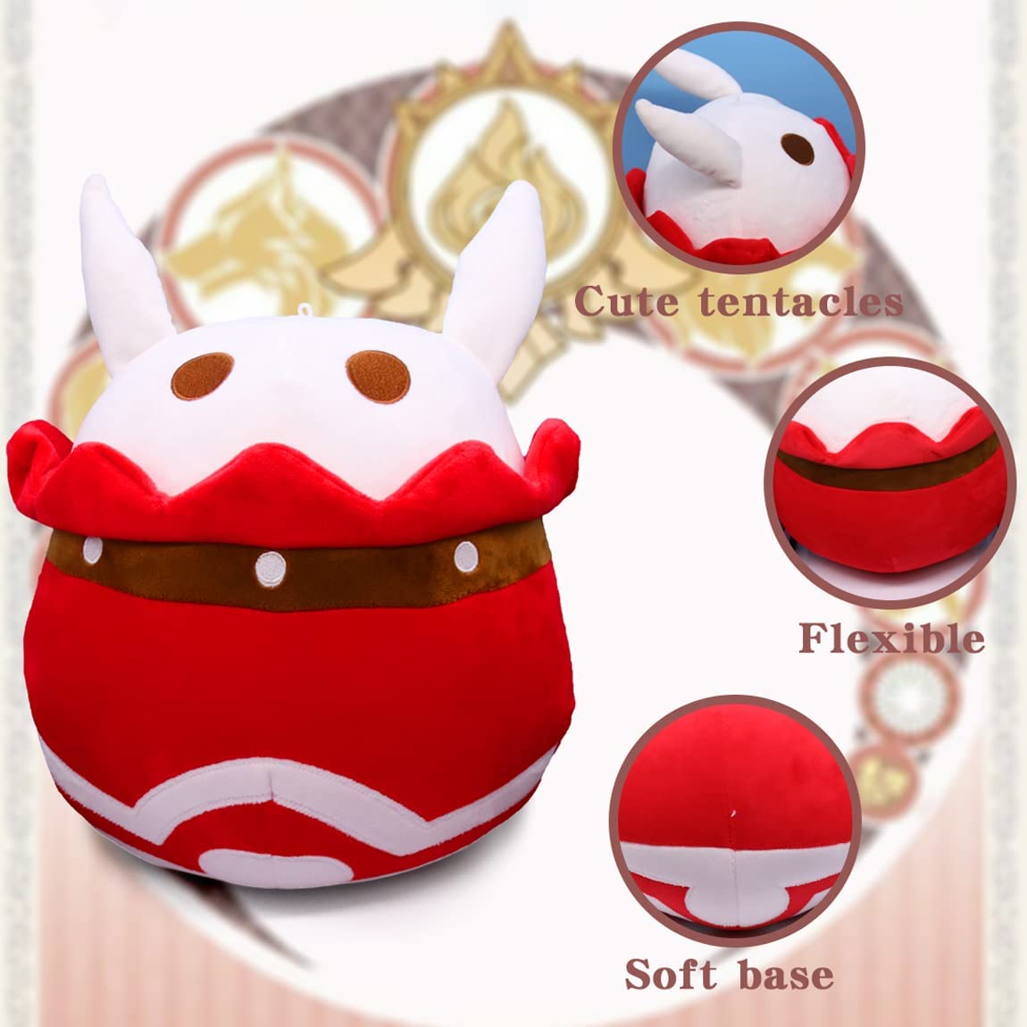 Gen-shin Impact Plush Bouncing Bomb Ball - 11.81 Inches Plushie Stuffed Doll Toy - Game Animation Peripheral Plushie Pillow for Cosplay Props Fans