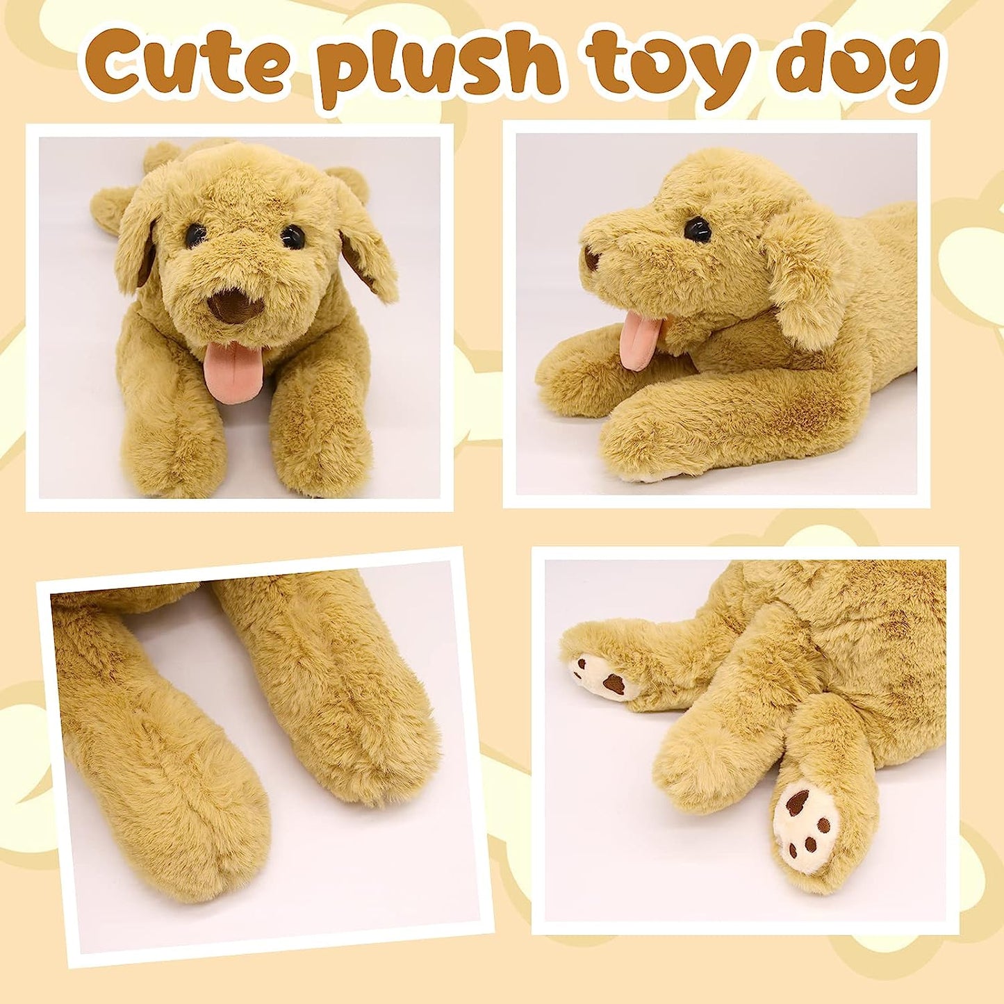 Dog Stuffed Animal Toy, 21'' Soft Dog Plush Pillow, Cute Labrador Plush Toys, Dog Plushies Doll Gift for Kids Girlfriend